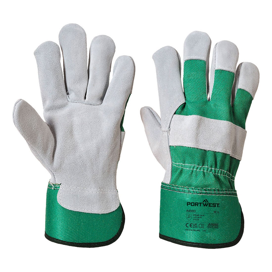 PORTWEST A220 - Leather Rigger 130 Cow Split Glove Green