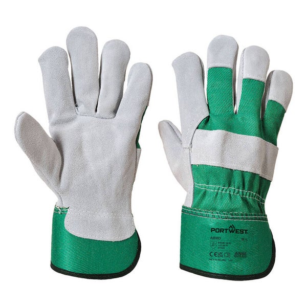 PORTWEST A220 - Leather Rigger 130 Cow Split Glove Green