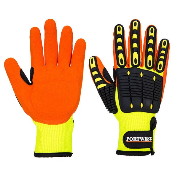 PORTWEST A721 - Impact 13 Nitrile Reinforced Palm Glove Yellow/Orange