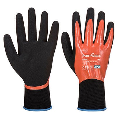 PORTWEST AP30 - Grip 13 Nitrile Foam Aqua Glove Orange/Black
