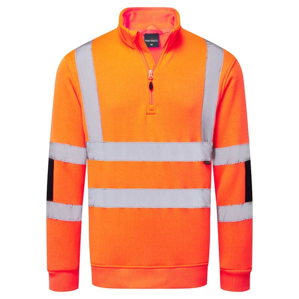 PORTWEST B314 - Hi-Vis Knitted Half Zip Sweatshirt Orange