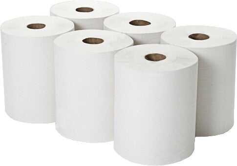 P006 PK 6 WHITE BONDED PAPER ROLLS ECO180W