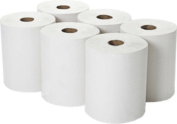 P006 PK 6 WHITE BONDED PAPER ROLLS ECO180W