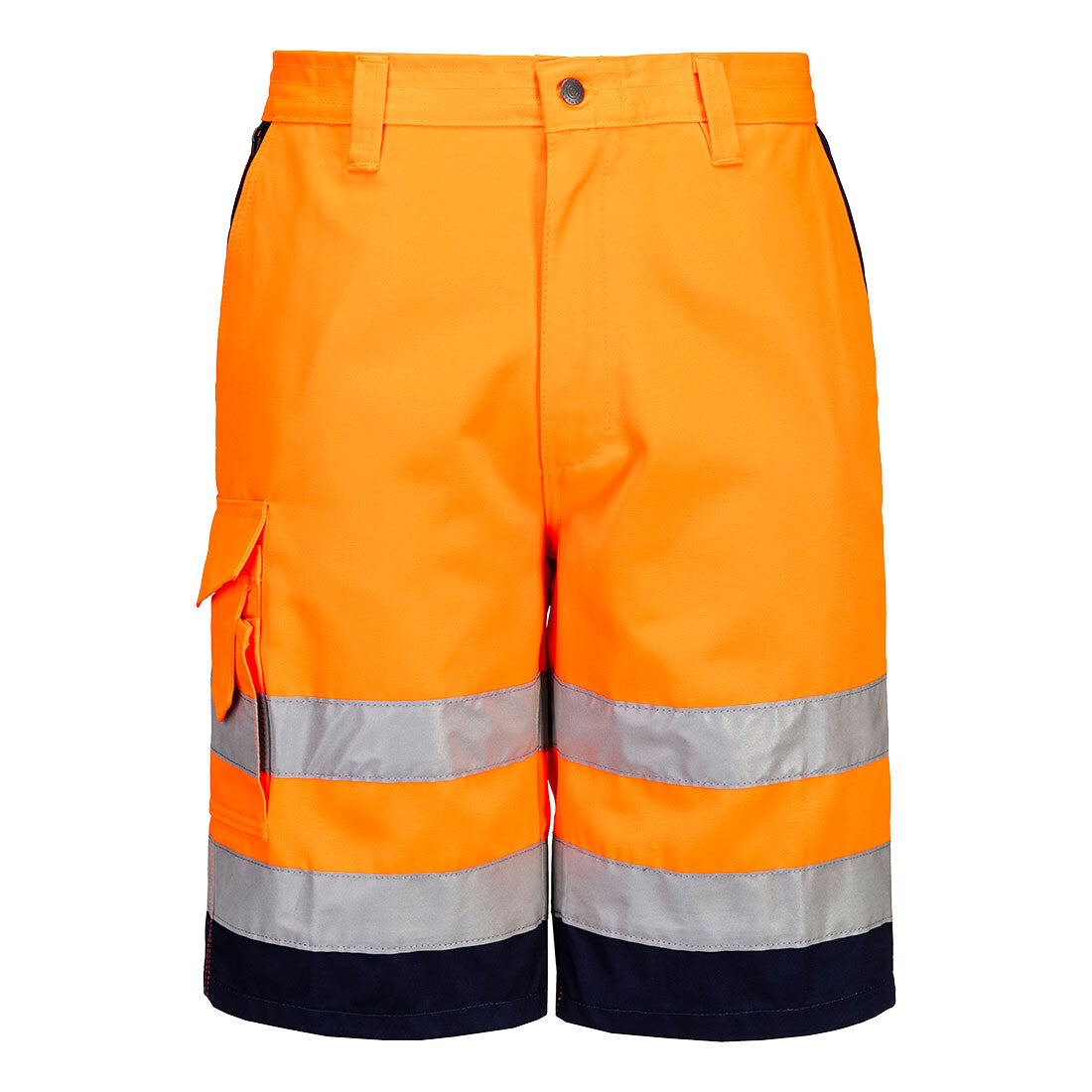 PORTWEST E043 - Hi-Vis Contrast Shorts Orange/Navy