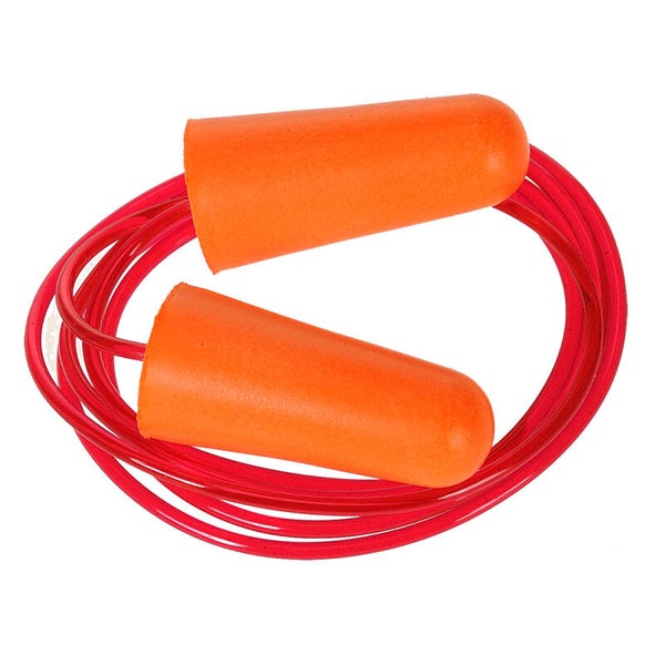 PORTWEST  EP08 - Corded PU Foam Ear Plugs (200 Pairs) Orange