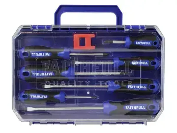 FAITHFULL SDSET8PRO Soft Grip Screwdriver Set, 8 Piece