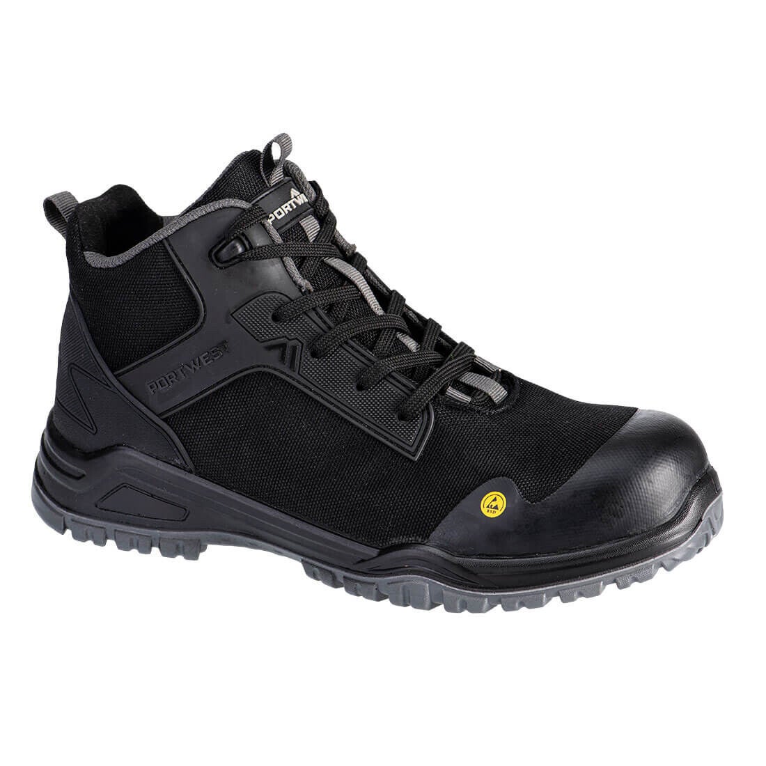 PORTWEST FE01 - Composite Textile Mid Boot S3S ESD SR FO Black/Grey