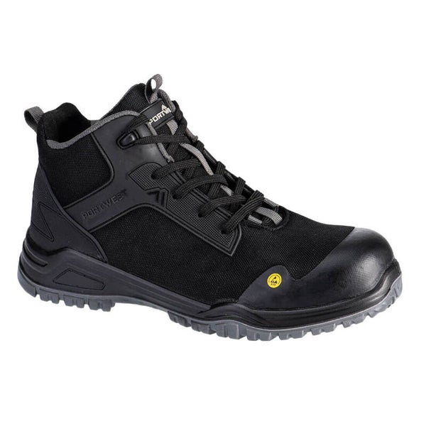 PORTWEST FE01 - Composite Textile Mid Boot S3S ESD SR FO Black/Grey
