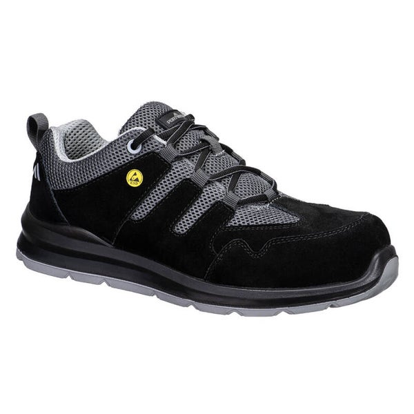 PORTWEST FE07 - Composite Cow Suede Leather Trainer S1 ESD SR FO