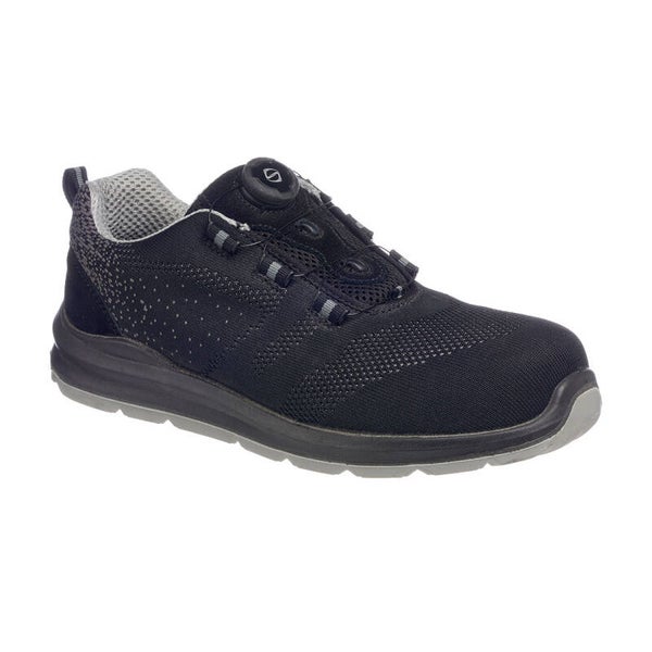 PORTWEST FT08 - Composite Textile Wire Lace Trainer S1P SRC Black/Grey