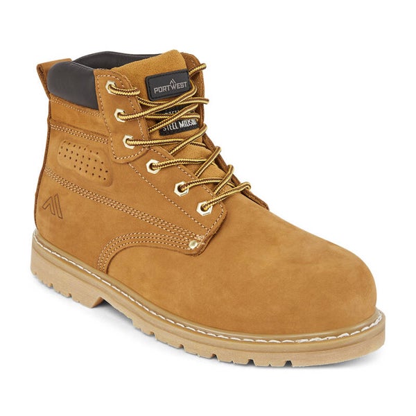 PORTWEST FW35 STEEL NUBUCK LEATHER HONEY BOOT SIZE 10