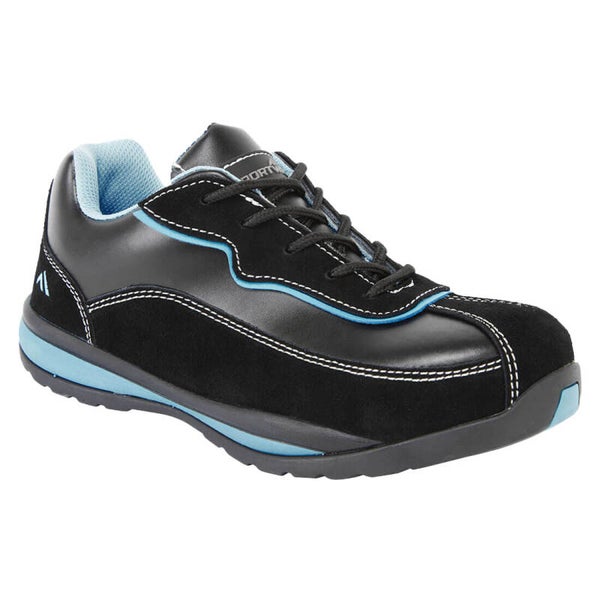 PORTWEST FW39 Steel Leather Trainer S1P HRO SR Black