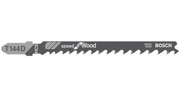 BOSCH T144D PK5 Speed for Wood Jigsaw Blade delivers fast straight cuts in wood