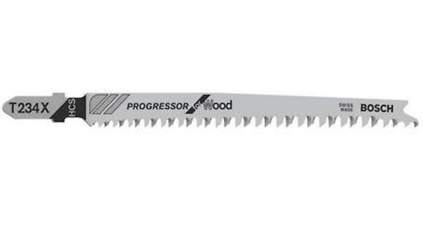 BOSCH T234X PK5 Progressor for Wood Jigsaw Blade for use in thick or thin wood delivers clean straight cuts