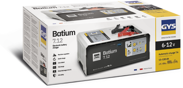 GYS BATIUM 7.12 Automatic charger for all types of lead batteries (gel, liquid, AGM, VRLA) 6/12 V.
