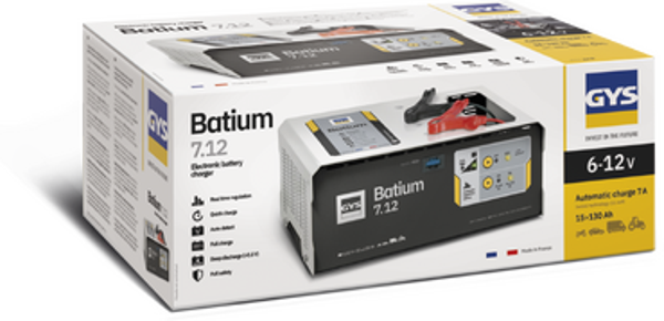 GYS BATIUM 7.12 Automatic charger for all types of lead batteries (gel, liquid, AGM, VRLA) 6/12 V.