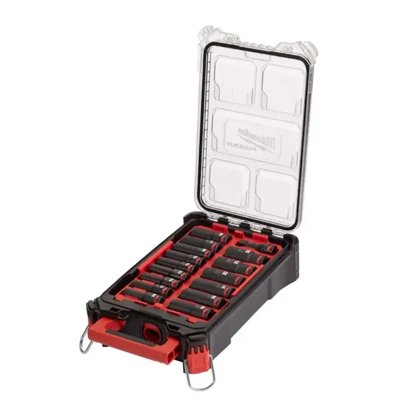 Milwaukee 4932480943 SHOCKWAVE PACKOUT 1/2" Drive Impact Socket Set x16 Pcs