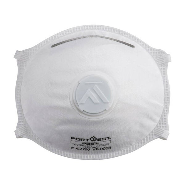 PORTWEST  P304 - FFP3 Valved Dolomite Light Cup Respirator (Pk10) White