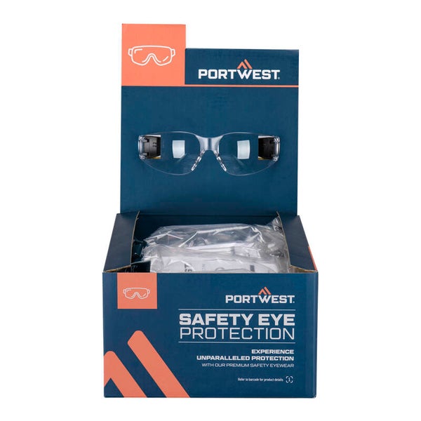 PORTWEST  PM32 - Retail-Ready PW32 Glasses Pk12 Clear