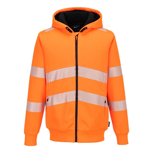 PORTWEST  PW321 - PW321 Hi-Vis Zipped Winter Hoodie Yellow Or Orange