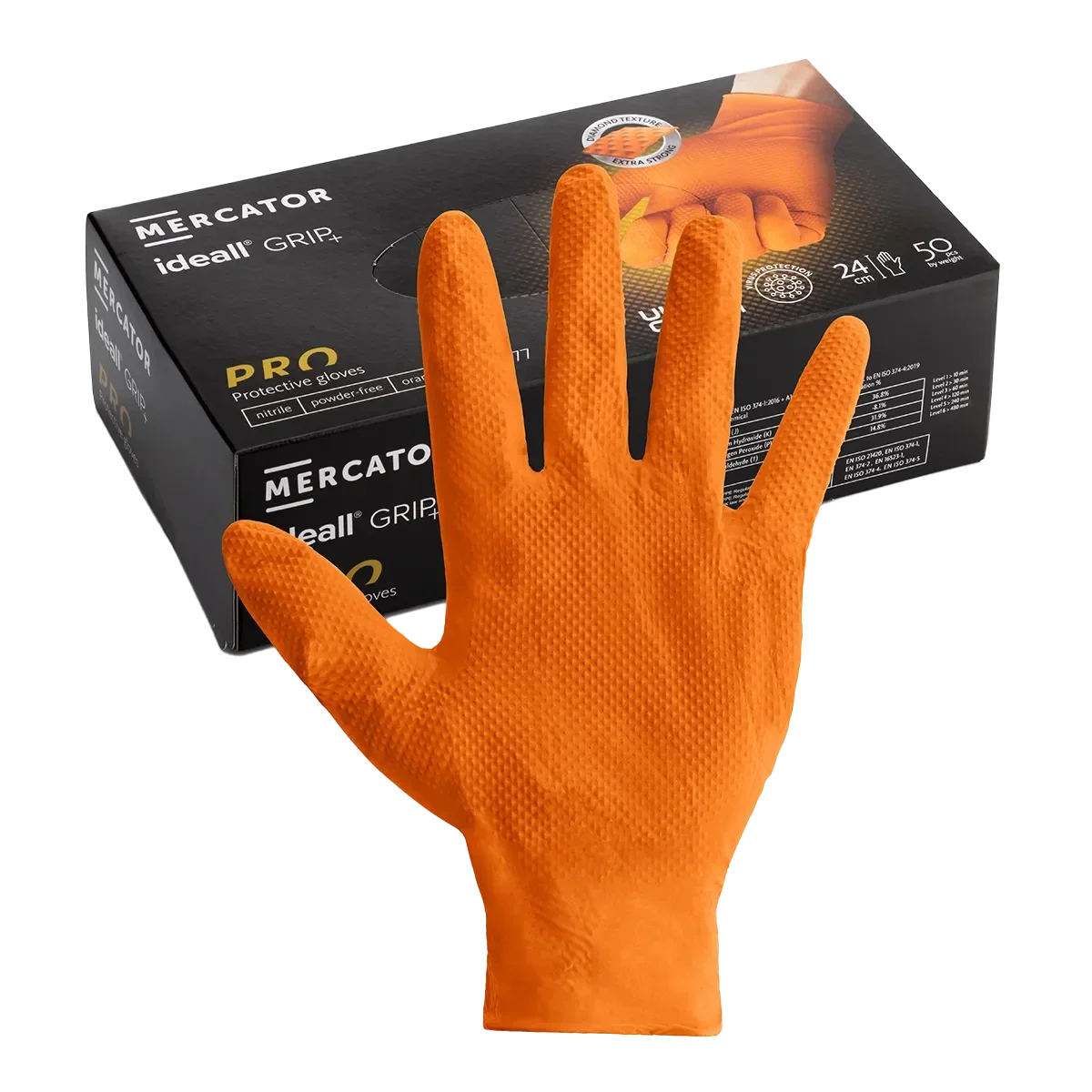 RP300146QS ORANGE NITRILE GLOVE SMALL