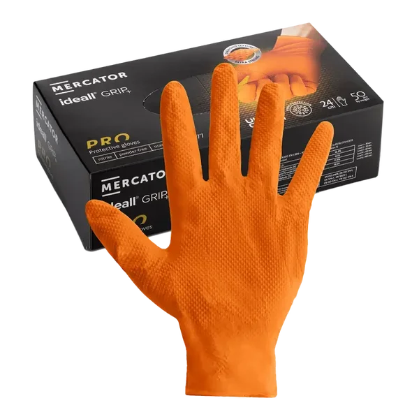 RP300146QL ORANGE NITRILE GLOVES LARGE