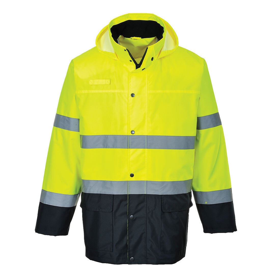 PORTWEST S166 - Hi-Vis Contrast Rain Lite Traffic Jacket Yellow/Navy