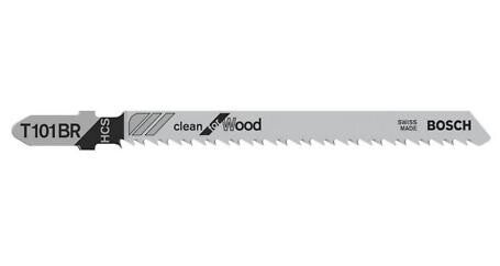 BOSCH T101BR   PK 5 Clean for Wood Jigsaw Blade delivers clean straight cuts in wood