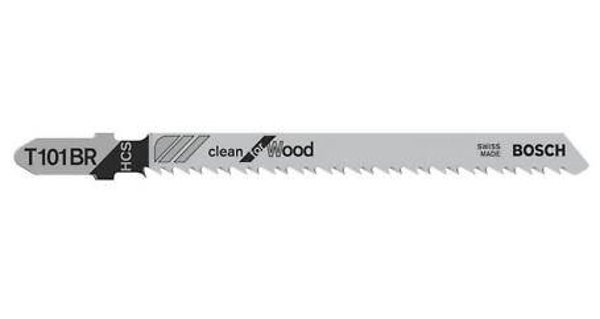 BOSCH T101BR   PK 5 Clean for Wood Jigsaw Blade delivers clean straight cuts in wood