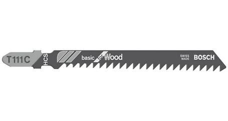 BOSCH T111C PK 5 Basic for Wood Jigsaw Blade delivers straight cuts in wood