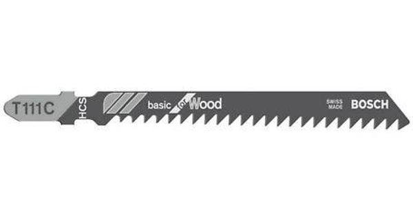BOSCH T111C PK 5 Basic for Wood Jigsaw Blade delivers straight cuts in wood