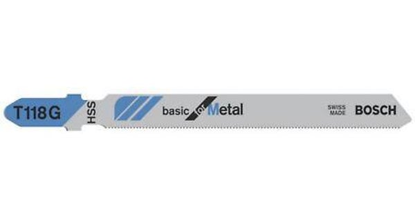 BOSCH T118G  PK5 Basic for Metal Jigsaw Blade makes straight cuts in metal