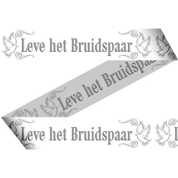 Afzetlint Huwelijk 'Leve het Bruidspaar'