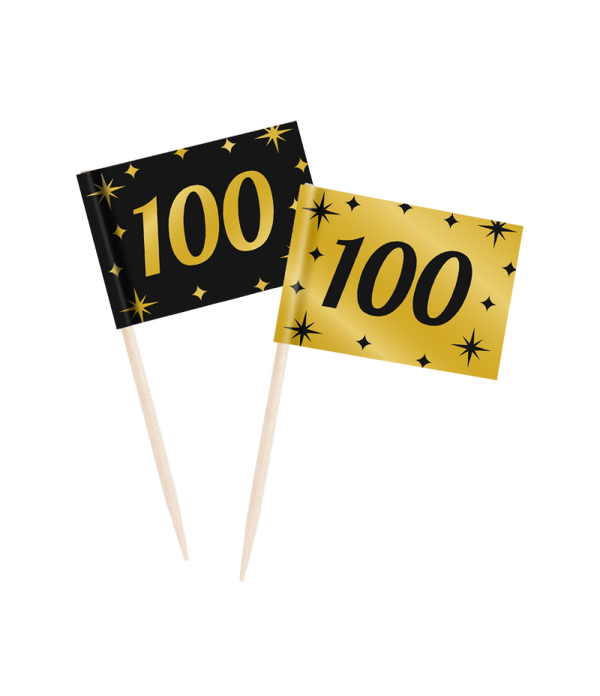Cocktailprikkers Classy Party nr. 100 - Zwart/Goud