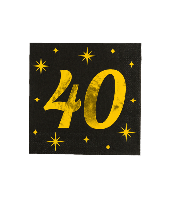 Servetten Classy Party nr. 40 16st. - Zwart/Goud