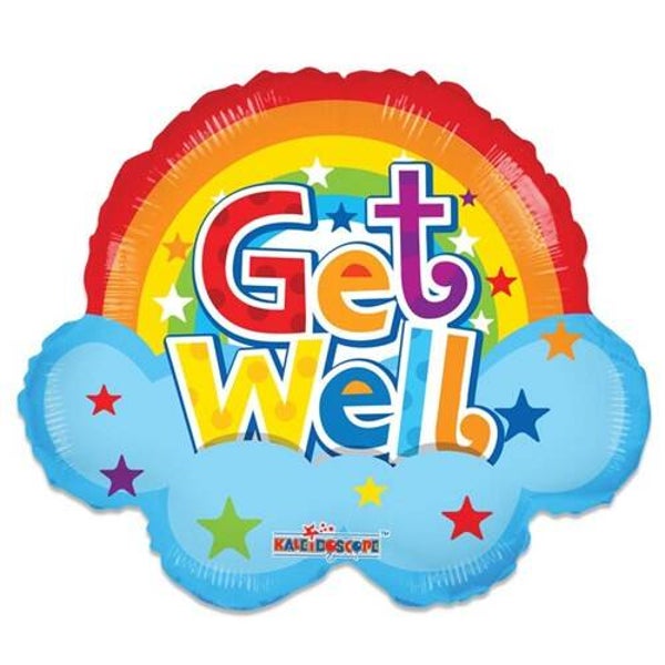 Folieballon Beterschap Regenboog 'Get Well' 18''