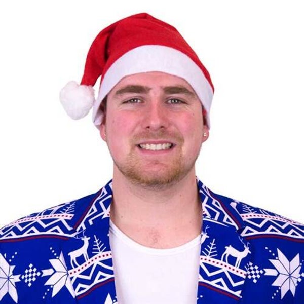 Kerstmuts Basic - Rood/Wit