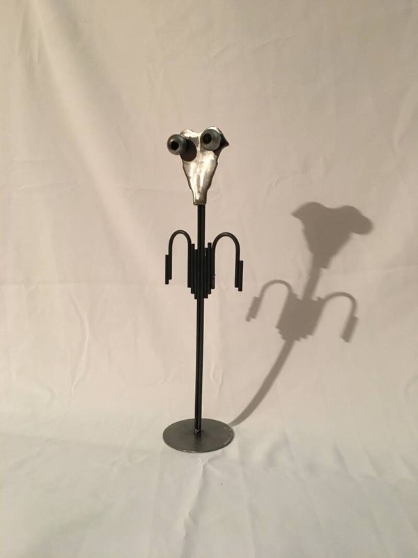 Stahlstab-Skulptur "Pfeif-Vogel"