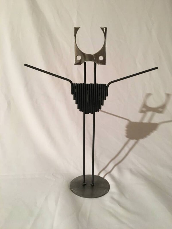 Stahlstab-Skulptur "Hohlkopf"