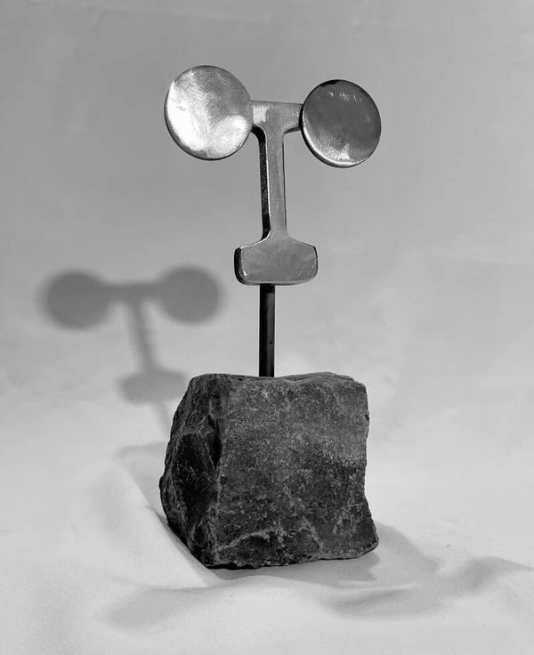 abstrakte Stahl-Skulptur "Kopf"