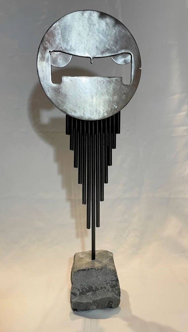 abstrakte Stahlstab-Skulptur "Griesgram"