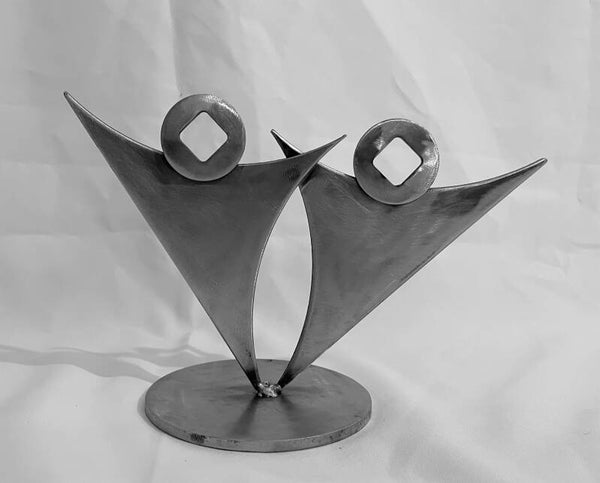 abstrakte Stahl-Skulptur "Tänzer 12"
