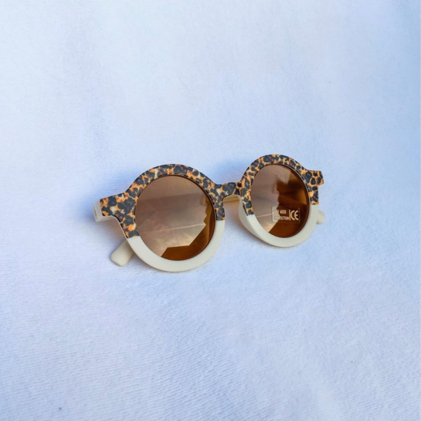 Zonnebril Kids Retro Leopard Cream