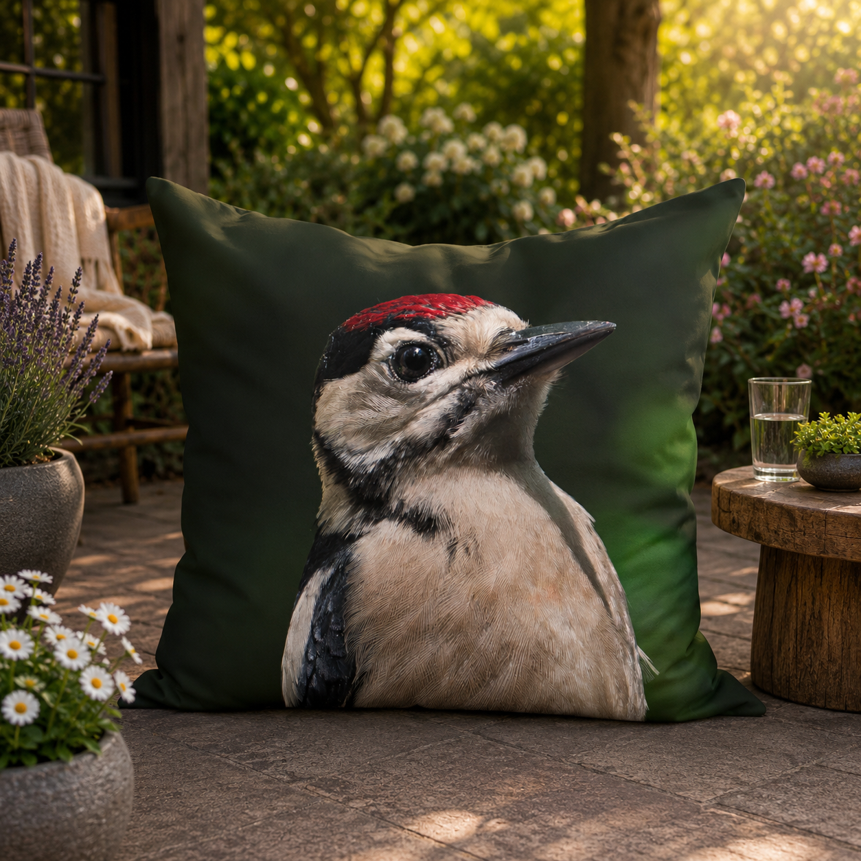 Outdoor zitzak grote bonte specht