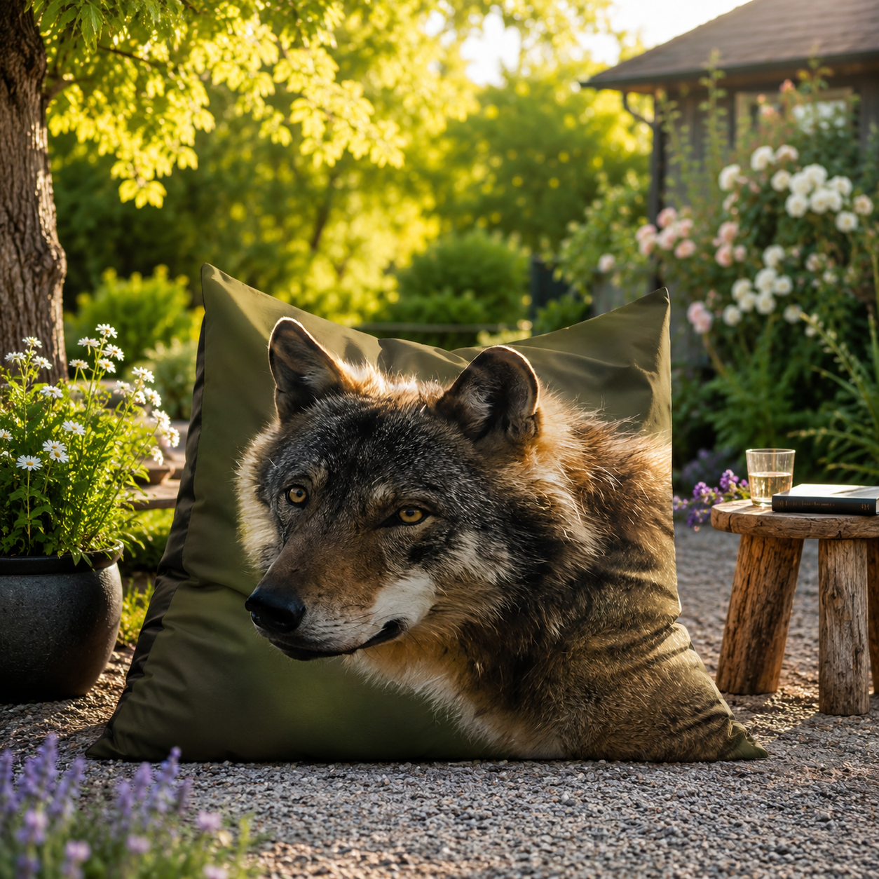 Outdoor zitzak wolf