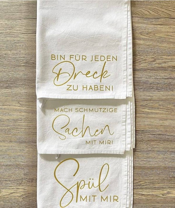 Edles Geschirrhandtuch mit Gold-Veredelung