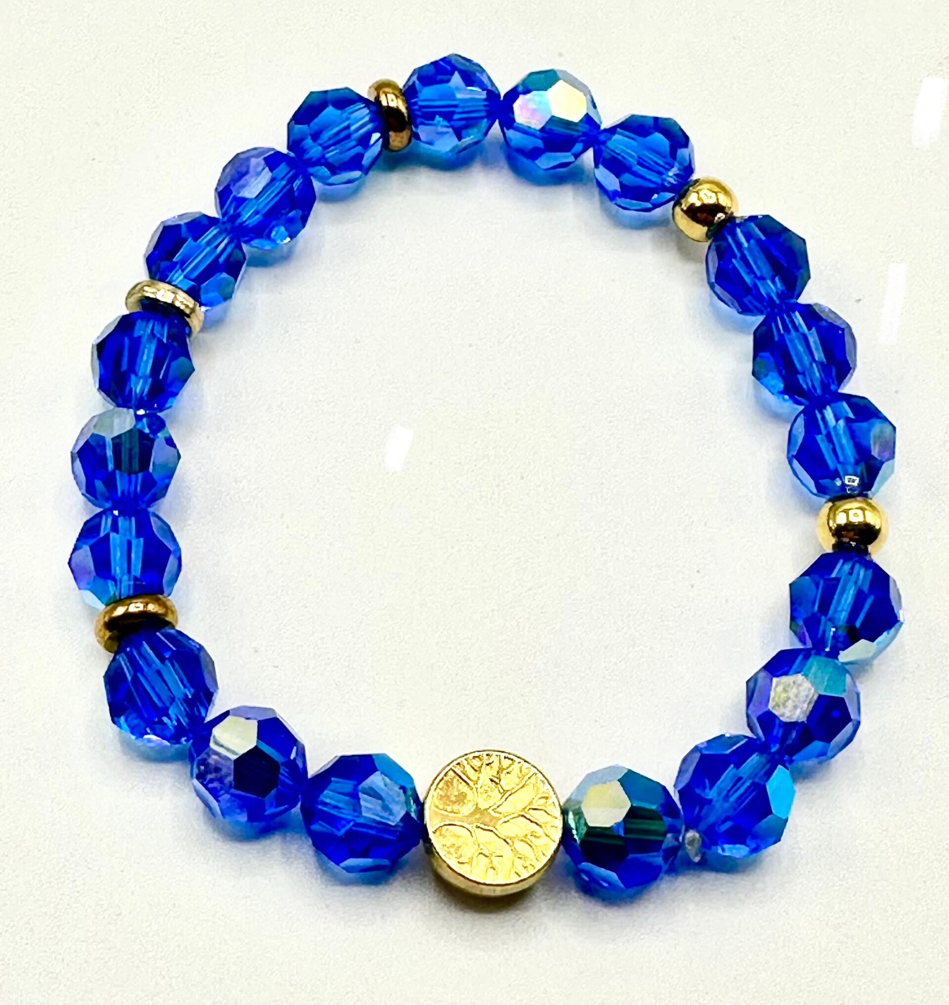 Bracelet Swarovski avec Arbre de Vie Doré