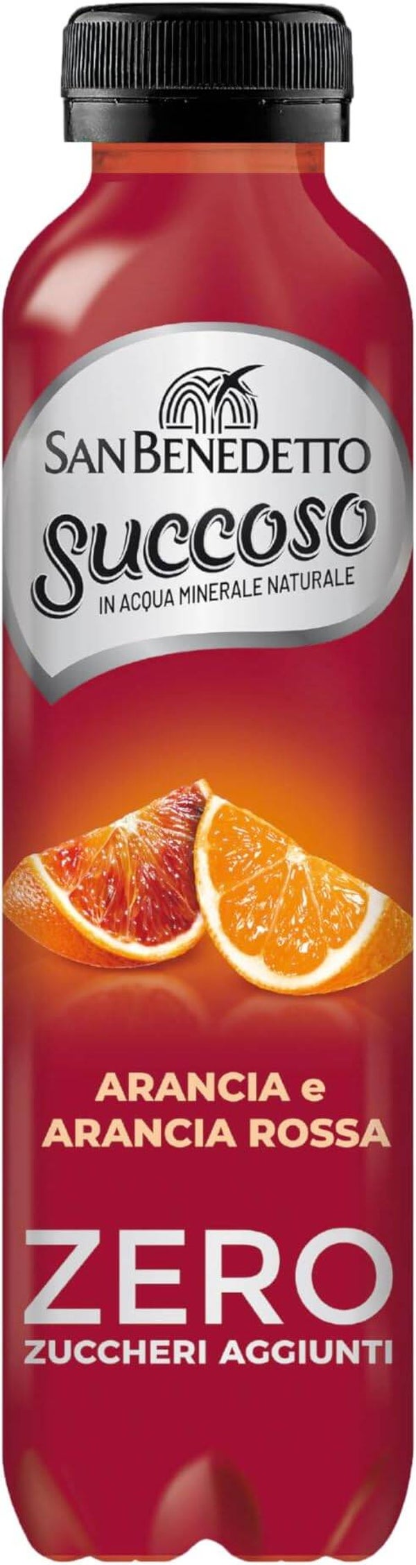 San Benedetto, Succoso Zero alla Arancia Rossa, 400 ml Bevanda Leggera e Dissetante in Acqua Minerale Naturale, Senza Zuccheri, Conservanti Coloranti e Glutine