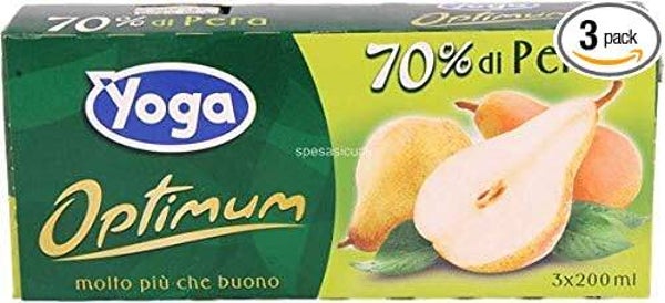 Yoga Succhi Pera Brick 200 ml. x 3 (24 Brick da 200 ml.)