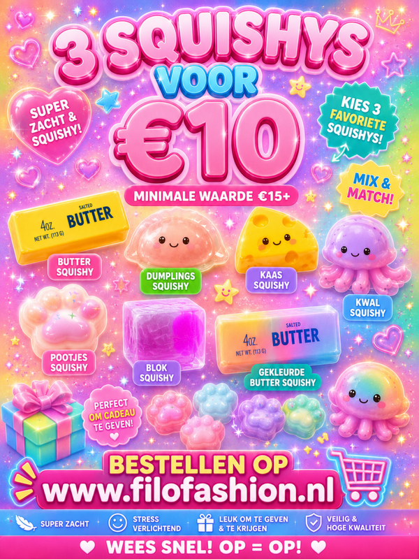 3 MYSTERIE SQUISHYS VOOR 10